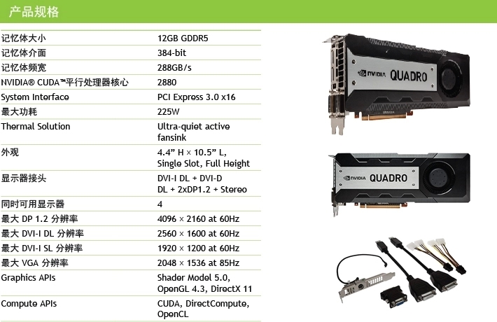 丽台quadro k6000 12gb全新盒装*